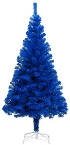vidaXL Árvore de Natal artificial com suporte 240 cm PVC azul