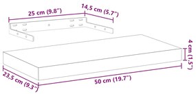 Prateleiras flutuantes 4 pcs 50x23,5x4 cm derivados de madeira