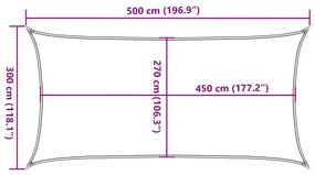 Para-sol estilo vela retangular 160 g/m² 3x5 m PEAD areia