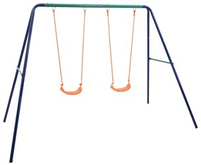 92318 vidaXL Conjunto de baloiços com 2 lugares aço