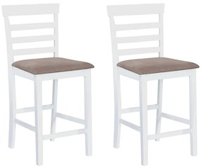 Bancos de bar 2 pcs tecido branco