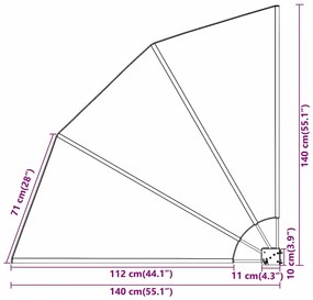 Tela de Privacidade para Varanda Antracite 140 x 140 cm tecido