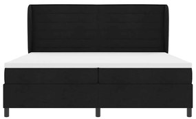 Cama Box com colchão preto de 200 x 200 cm, tecido.