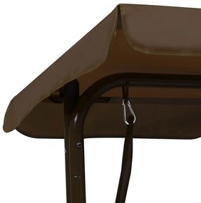 Banco de baloiçar para crianças 115x75x110 cm tecido castanho