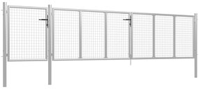 Portão de jardim 500x100 cm aço prateado