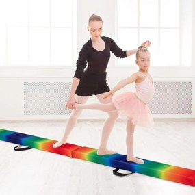 Barra de equilíbrio Ginástica dobrável com base de madeira maciça e superfície antiderrapante de espuma portátil com alça para crianças e adolescentes