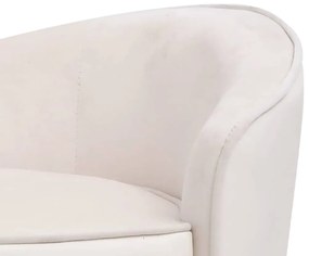 Sofá para cães 69x49x40 cm pelúcia e couro artificial cor creme