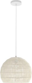Candeeiro Teto esférico suspensa fácil de instalar, lâmpada incluída, para sala de jantar, sala de estar, quarto... 43 x 34 cm, bege