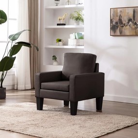 vidaXL Poltrona em couro artificial castanho