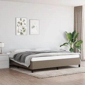 Cama sem colchão 200x200 cm tecido cinzento-acastanhado