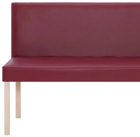 Banco 139,5 cm couro artificial vermelho tinto