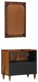 Conjunto de Móveis para o Banheiro vidaXL 2 Peças Madeira Sólida de Ma