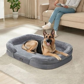 Cama para cães com bordas elevadas 122 x 85 x 20 cm cinzento claro