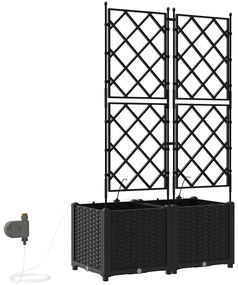 Jardineiras de Jardim 1 pc Preto 80 x 40 x 142 cm Plástico