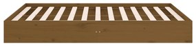 Estrutura de cama casal 135x190 cm madeira maciça castanho-mel