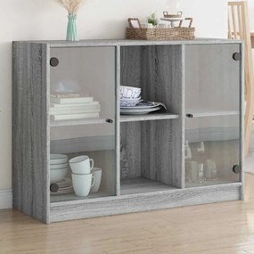 vidaXL Aparador 102x37x75,5 cm derivados de madeira cinzento sonoma