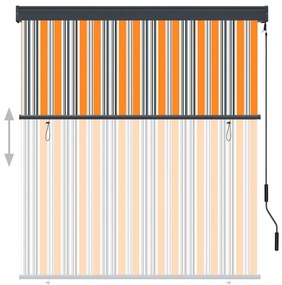Estore de rolo para exterior 140x250 cm amarelo e azul