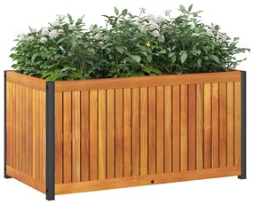 Vaso/floreira de jardim 85x45x44 cm acácia maciça e aço