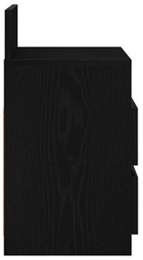 Mesa de cabeceira com 2 gavetas 40x33x60 cm preto