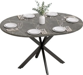 Mesa de Jantar Extensível Oval, 100-135 x 100 x 75 cm (CADEIRAS NÃO INCLUIDAS), para 4 a 6 Pessoas, Preto