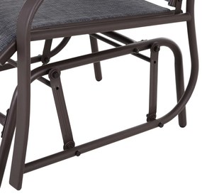 Outsunny Conjunto de Móveis de Jardim Conjunto de 2 Cadeiras de Balanço 1 Mesa de Metal Textilene para Pátio Terraço 50x50x60 cm Carga 160 kg