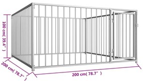 Canil de exterior 200x200x100 cm