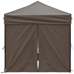 Tenda festas dobrável paredes laterais 2x2 m cinza-acastanhado