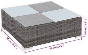 Conjunto de lounge de jardim com 8 peças e almofadas, vime sintético,