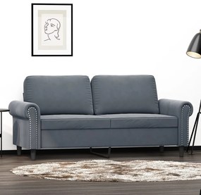 vidaXL Sofá de 2 lugares 140 cm veludo cinza-escuro