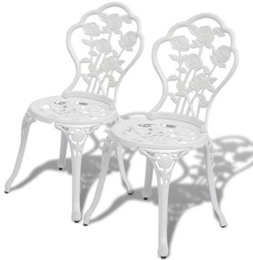 Cadeiras de bistrô 2 pcs alumínio fundido branco