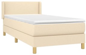 Cama com molas/colchão 100x200 cm tecido cor creme
