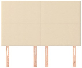 Cabeceira de cama 4 pcs tecido 72x5x78/88 cm creme
