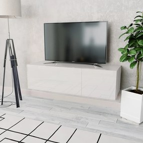 Móvel de TV em aglomerado 120x40x34 cm branco brilhante