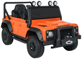 Jipe elétrico para Crianças 24V Land Rover Defender 110 SVX Concept Rodas Espuma EVA, Assento couro ecológico Laranja