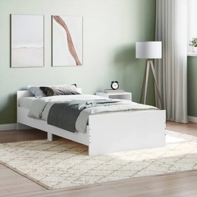 vidaXL Estrutura de cama 100x200 cm derivados de madeira branco