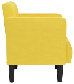 Poltrona com apoio de braços 53 cm tecido amarelo-claro