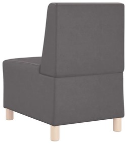Poltrona 55 cm couro artificial cinzento