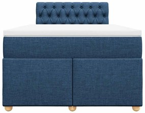 Cama boxspring com colchão 120x190 cm tecido azul