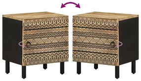 Mesa de cabeceira 2 pcs 40x33,5x46 cm mangueira áspera maciça