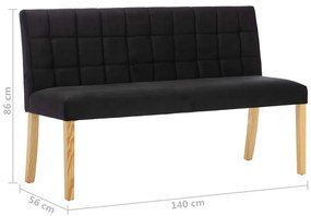 Banco 140 cm veludo preto