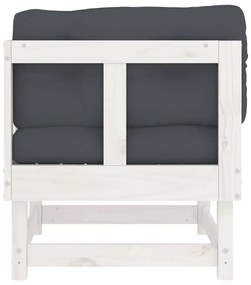 Sofás de canto com almofadões 2 pcs pinho maciço branco