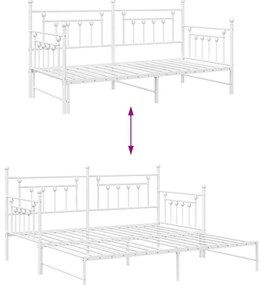 Estrutura de Cama Daybed com Cama Auxiliar branca 90x200 cm Aço