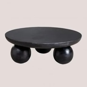 Mesa De Centro Em Madeira De Manga Cotia Preto Claro - Sklum