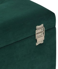 Banco com compartimento de arrumação 80 cm veludo verde