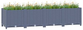 vidaXL Canteiro elevado 160x40x38 cm polipropileno