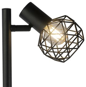 LED Candeeiro de pé inteligente preto ajustável incluindo 3 WiFi P45 - Mesh Moderno,Design