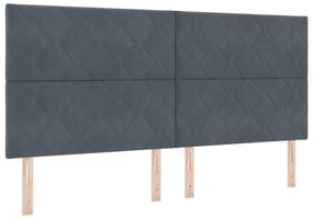 Cabeceira Design de Blocos de Diamante Cinza Escuro 200 cm Veludo