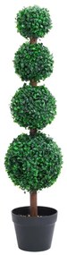 336512 vidaXL Planta artificial buxo em forma de esfera com vaso 90 cm verde