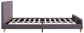 Estrutura de cama 160x200 cm tecido cinzento-acastanhado