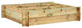 vidaXL Canteiro de jardim elevado 90x90x20 cm madeira impregnada